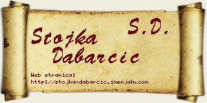 Stojka Dabarčić vizit kartica